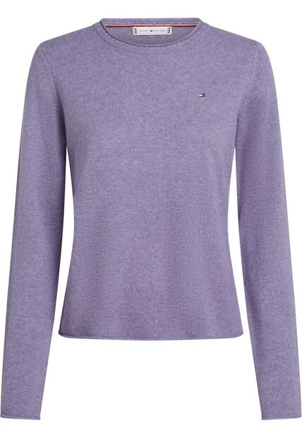 Saco Lila De Lana Con Cuello Redondo Tommy Hilfiger