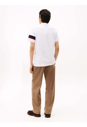 Polo Blanco De Corte Regular Con Detalles De Cinta RWB Tommy Hilfiger