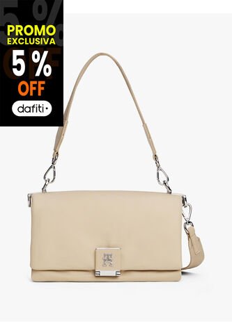 Bolso Beige Cruzado Con Correa De Cinta Tommy Hilfiger Tommy Hilfiger