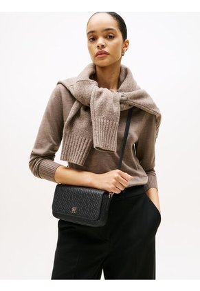 Bolso Negro Mensajero Hilfiger Icon Con Logo Tommy Hilfiger