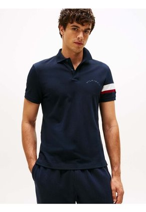 Polo Azul De Corte Regular Con Detalles De Cinta RWB Tommy Hilfiger