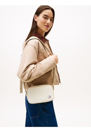 Bolso Blanco Cruzado Con Insignia Del Logo Tommy Hilfiger