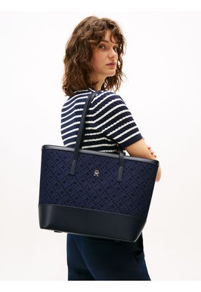 Bolso Azul Tote Jacquard Tommy Hilfiger