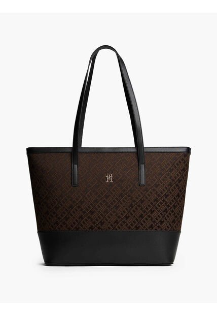 Bolso Negro Tote Jacquard Tommy Hilfiger