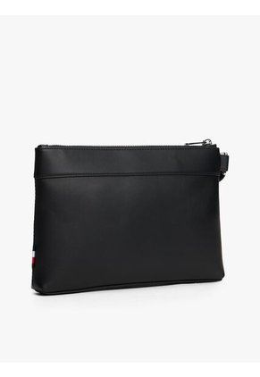 Bolso Negro De Mano Tejido Con Logo Metálico Tommy Hilfiger