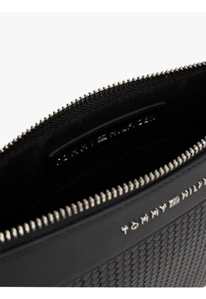 Bolso Negro De Mano Tejido Con Logo Metálico Tommy Hilfiger