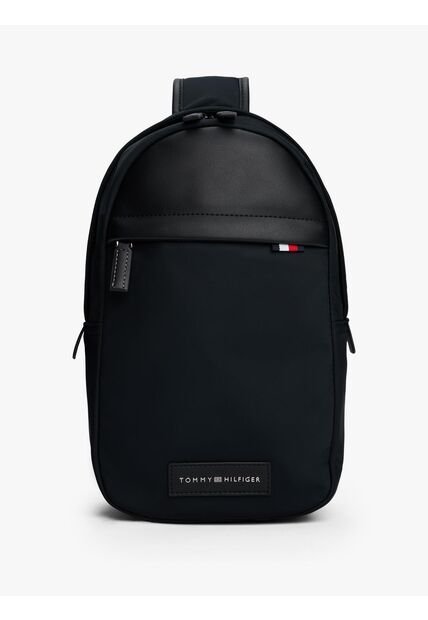 Bolso Negro Cruzado Con Parche Del Logo Tommy Hilfiger