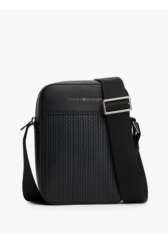 Bolso Negro Mini Reporter Con Textura Trenzada Tommy Hilfiger Tommy Hilfiger