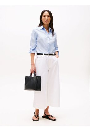 Bolso Negro Tote Cruzado Y Etiqueta Tommy Hilfiger