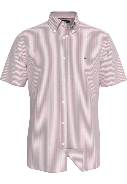 Camisa De Rayas Rosada Heritage Oxford Tommy Hilfiger