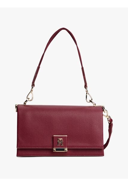 Bolso Rojo Cruzado De Cuero Granulado Tommy Hilfiger