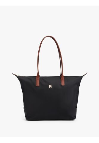 Bolso Negro Tote Con Monograma TH Tommy Hilfiger Tommy Hilfiger