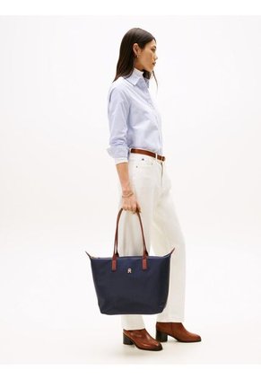 Bolso Azul Tote Con Monograma TH Tommy Hilfiger