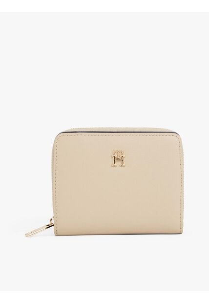 Billetera Beige De Solapa Con Monograma TH Tommy Hilfiger
