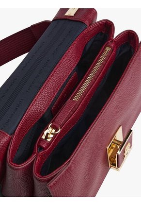 Bolso Rojo Cruzado De Cuero Granulado Tommy Hilfiger