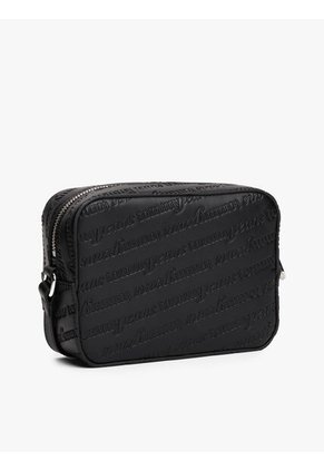 Bolso Negro Cruzado Con Logo En Bajo Relieve Tommy Hilfiger