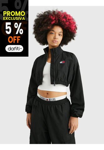 Chaqueta Cropped Mujer Negro Tommy Jeans Tommy Hilfiger