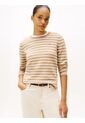 Saco Beige De Lana Con Cuello Redondo Tommy Hilfiger de Tommy Hilfiger