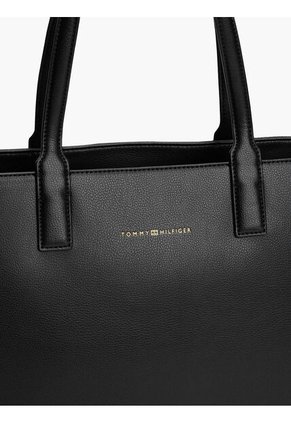 Bolso Negro Tote Con Logo Tommy Hilfiger