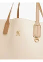 Bolso Beige Satchel Con Monograma TH Tommy Hilfiger de Tommy Hilfiger