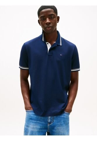 Polo Azul De Corte Regular Ribeteado Tommy Jeans Tommy Hilfiger