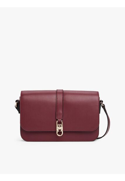 Bolso Rojo Cruzado Con Solapa Y Monograma TH Tommy Hilfiger