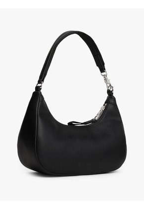 Bolso Negro De Hombro Con Logo Metálico Tommy Hilfiger