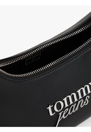 Bolso Negro De Hombro Con Logo Metálico Tommy Hilfiger