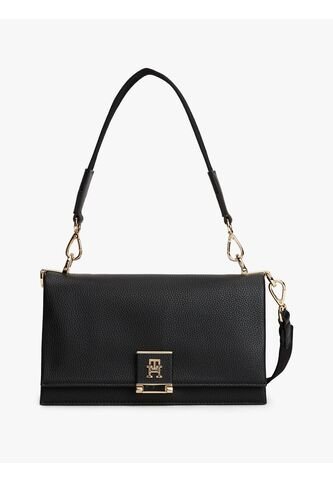 Bolso Negro Cruzado De Cuero Granulado Tommy Hilfiger Tommy Hilfiger