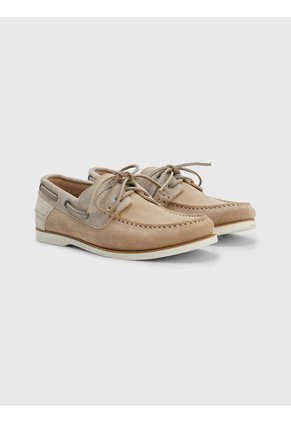 Náuticos Beige De Ante Con Logo Tommy Hilfiger