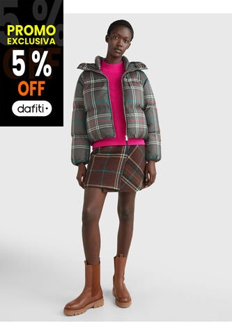 Chaqueta Acolchada Amplia De Cuadros Mujer  Tommy Hilfiger Tommy Hilfiger