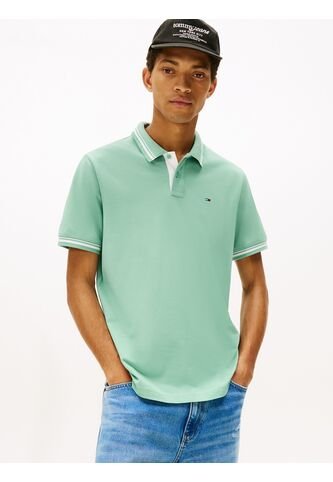 Polo Verde Claro De Corte Regular Ribeteado Tommy Jeans Tommy Hilfiger