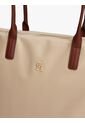 Bolso Beige Tote Con Monograma TH Tommy Hilfiger de Tommy Hilfiger