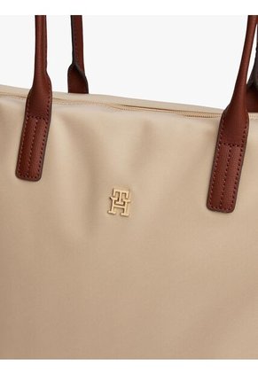 Bolso Beige Tote Con Monograma TH Tommy Hilfiger