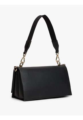 Bolso Negro Cruzado De Cuero Granulado Tommy Hilfiger