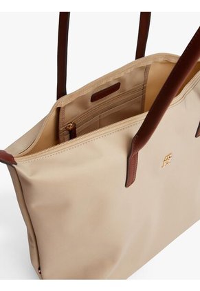 Bolso Beige Tote Con Monograma TH Tommy Hilfiger