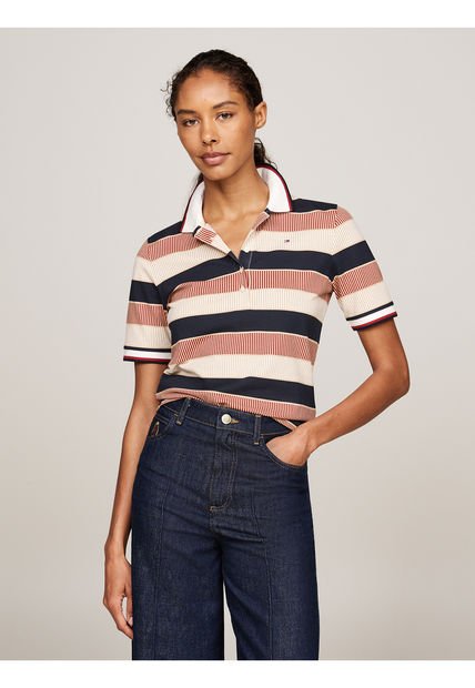 Polo Multicolor Global Stripe De Corte Regular Tommy Hilfiger