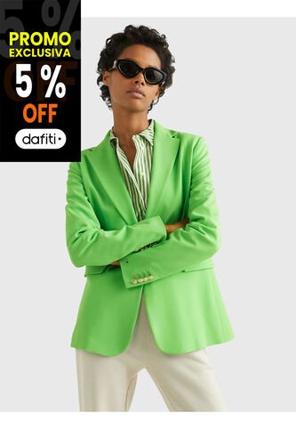 Americana De Traje Con Botonadura Sencilla Mujer Verde Tommy Hilfiger Tommy Hilfiger