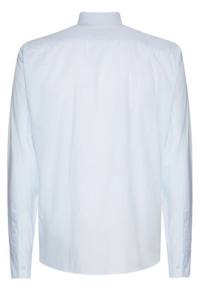 Camisa De Rayas Verticales Con Corte Informal Azul Tommy Hilfiger