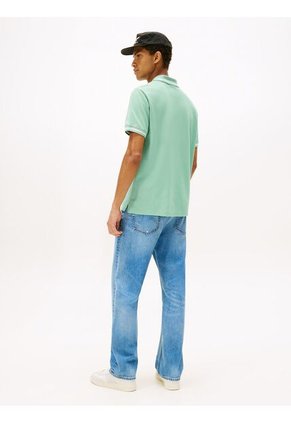 Polo Verde Claro De Corte Regular Ribeteado Tommy Jeans