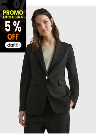 Americana De Traje Con Botonadura Sencilla Mujer Negro Tommy Hilfiger Tommy Hilfiger