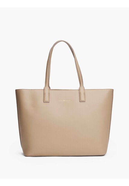 Bolso Beige Tote Con Logo Tommy Hilfiger