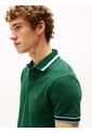 Polo Verde De Corte Slim Con Logo Tommy Hilfiger de Tommy Hilfiger