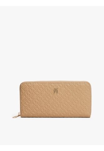 BIlletera Beige TH Icon Grande Con Textura De Monograma Tommy Hilfiger Tommy Hilfiger