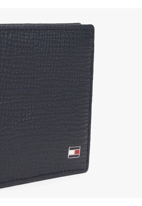 Billetera Azul De Cuero Con Inscripción Tommy Hilfiger