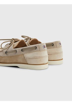 Náuticos Beige De Ante Con Logo Tommy Hilfiger