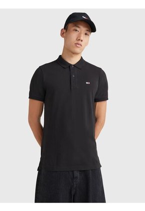 Polo Negro De Corte Slim Tommy Jeans