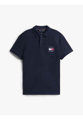 Polo Azul De Corte Regular Con Logo Gráfico Tommy Hilfiger