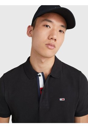 Polo Negro De Corte Slim Tommy Jeans