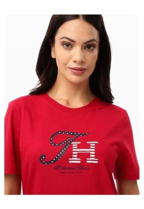Camiseta Roja Con Logo Gráfico De Corte Regular Tommy Hilfiger